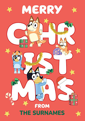 Merry Christmas from Friends Bluey Christmas Card