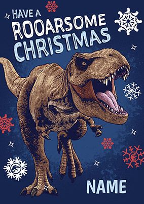 Rooarsome Jurassic World Christmas Card