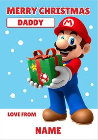 Super Mario - Merry Christmas Daddy Personalised Card