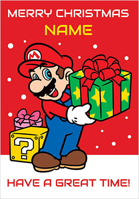 Have a Great Time Super Mario Christmas Card