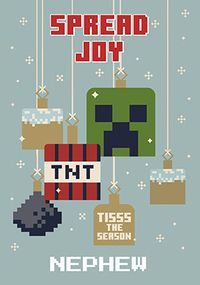 Tap to view Spread Joy Nephew Minecraft Christmas Card