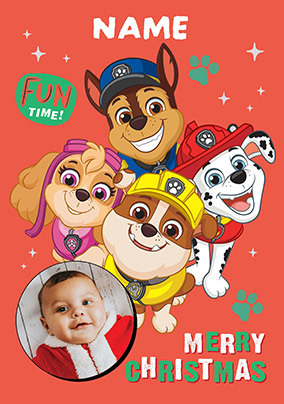 Fun Time Photo Paw Patrol Christmas Card