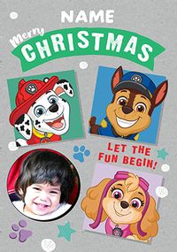 Let the Fun Begin Photo Paw Patrol Christmas Card