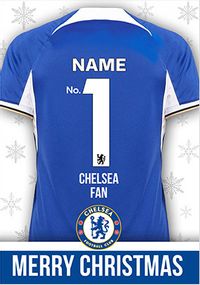 Chelsea FC - Football Shirt Personalised Christmas Card
