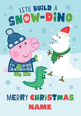 Snow-Dino Peppa Pig Christmas Card