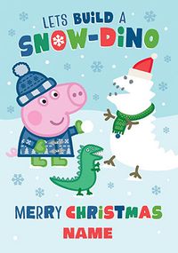 Snow-Dino Peppa Pig Christmas Card