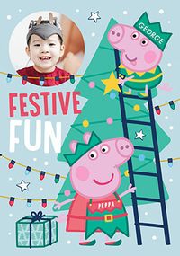 Festive Fun Photo Peppa Pig Christmas Card