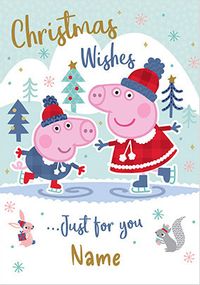 Christmas Wishes Skating Peppa Pig Christmas Card