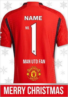 Man United - Football Shirt Personalised Christmas Card