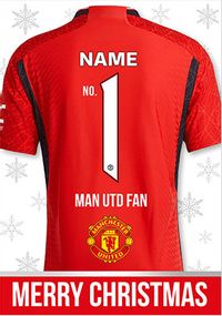 Tap to view Man United - Football Shirt Personalised Christmas Card