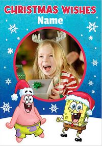 Sponge Bob Christmas Wishes Photo  Card