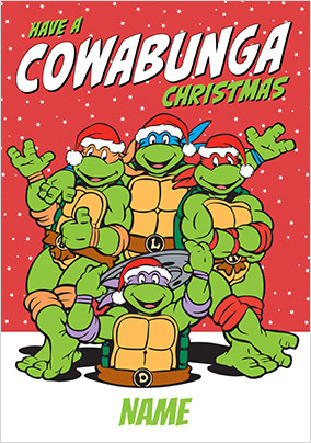 Cowabunga Turtles Christmas Card