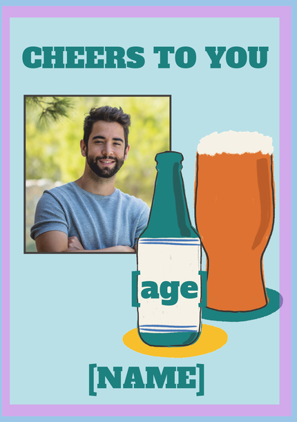 Cheers to You Photo Beer Birthday Card