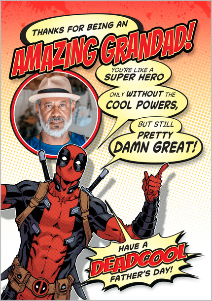 Deadpool Grandad Father's Day Photo Card