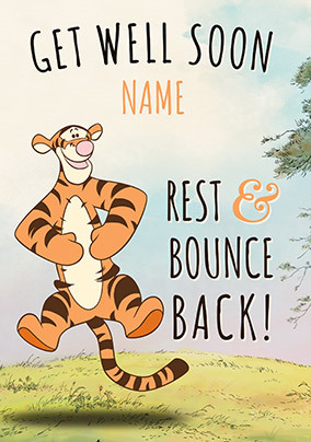 Tigger Get Well Soon Personalised Card
