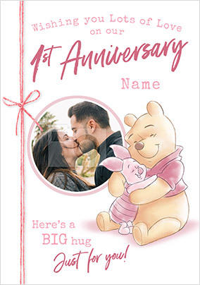 Winnie the Pooh - First Anniversary Photo Card