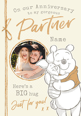 Winnie the Pooh - Partner Anniversary Photo Card