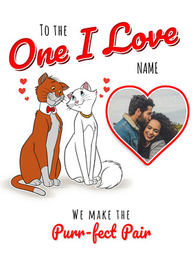 Aristocats One I Love Valentine's Day Photo Card