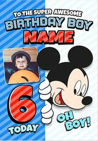 Tap to view Mickey Mouse 6 Today Birthday Photo Card