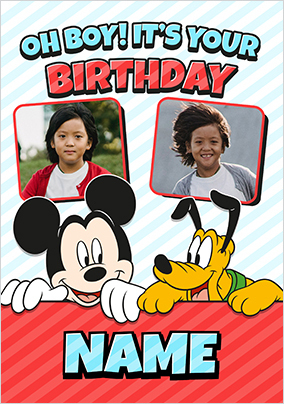 Mickey & Friends Oh Boy It's Your Birthday 2 Photo Card