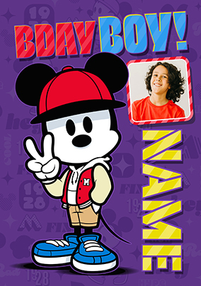 Mickey Mouse Birthday Boy Photo Card