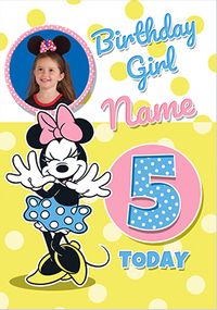 Tap to view Minnie Mouse 5 Today Birthday Photo Card