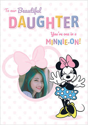 Minnie Mouse Daughter Birthday Photo Card