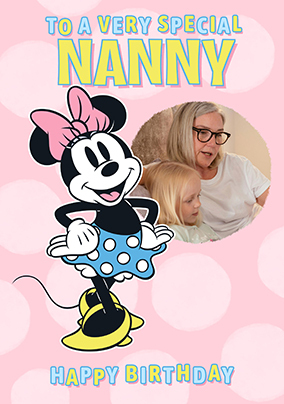 Minnie Mouse Special Nanny Birthday Photo Card