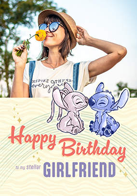 Stitch Girlfriend Birthday Photo Card