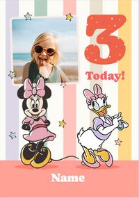 Tap to view Minnie & Daisy 3 Today Birthday Photo Card