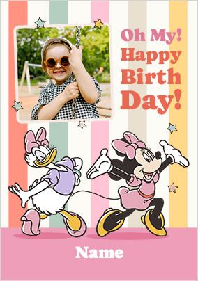 Photo of Minnie & Daisy Oh My! Birthday Photo Card