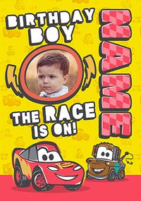 Tap to view Cars The Race Is On Birthday Boy Photo Card