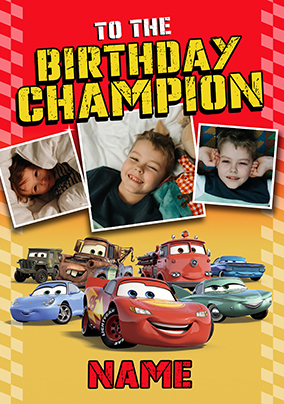Cars Birthday Champion 3 Photo Card