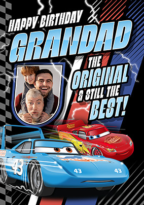 Cars Grandad Birthday Photo Card