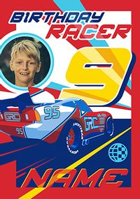 Tap to view Cars Age 9 Birthday Photo Card
