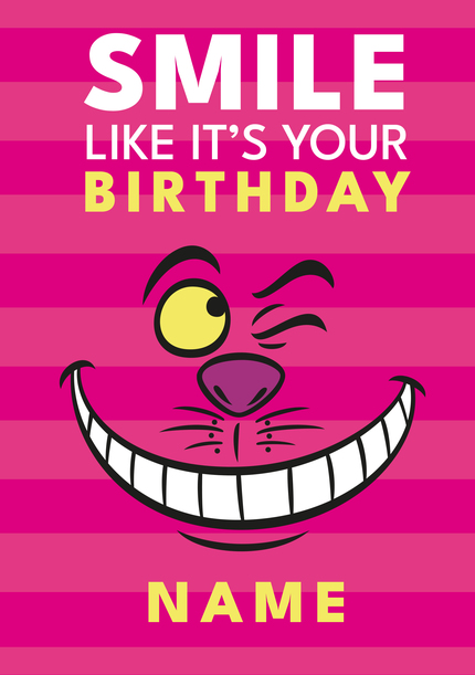 Cheshire Cat Smile Happy Faces Birthday Card