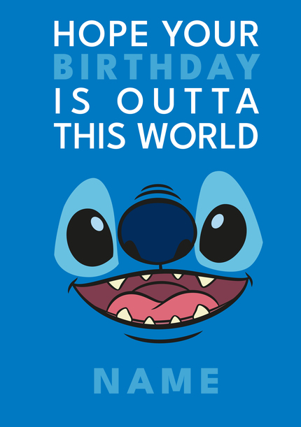 Outta This World Stitch Happy Faces Birthday Card