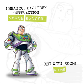 Buzz Lightyear Personalised Get Well Card