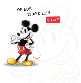 Mickey Mouse Personalised Thank You Card