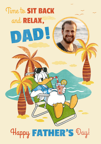 Donald Duck - Sit Back And Relax Father's Day Photo Card