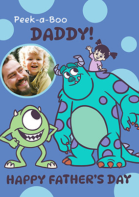 Monsters Inc - Peek-a-Boo Daddy Happy Father's Day Photo card
