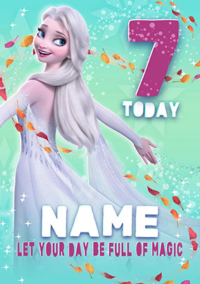 Frozen Elsa 7th Birthday Card