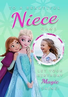 Photo of Frozen Anna & Elsa Niece Birthday Photo Card
