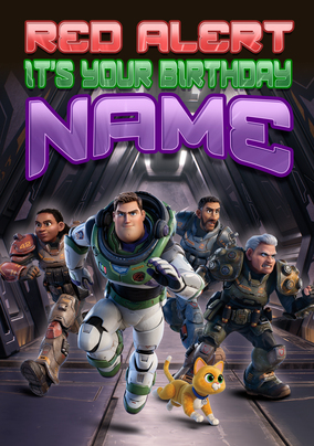 Lightyear - Red Alert Personalised Birthday Card