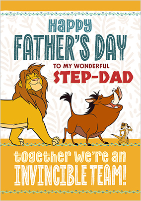 The Lion King - Invincible Team Step-Dad Happy Father's Day From Photo Card