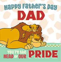 Tap to view The Lion King - Head Of Our Pride Happy Father's Day Square Card
