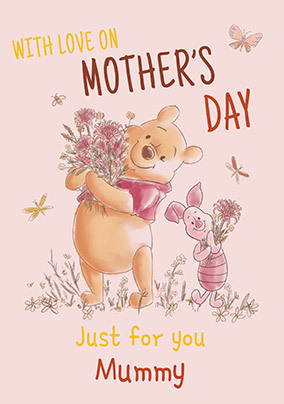 Pooh & Piglet - Mummy on Mother's Day Personalised Card