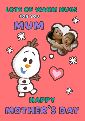 Frozen Olaf Warm Hugs Mothers Day Card