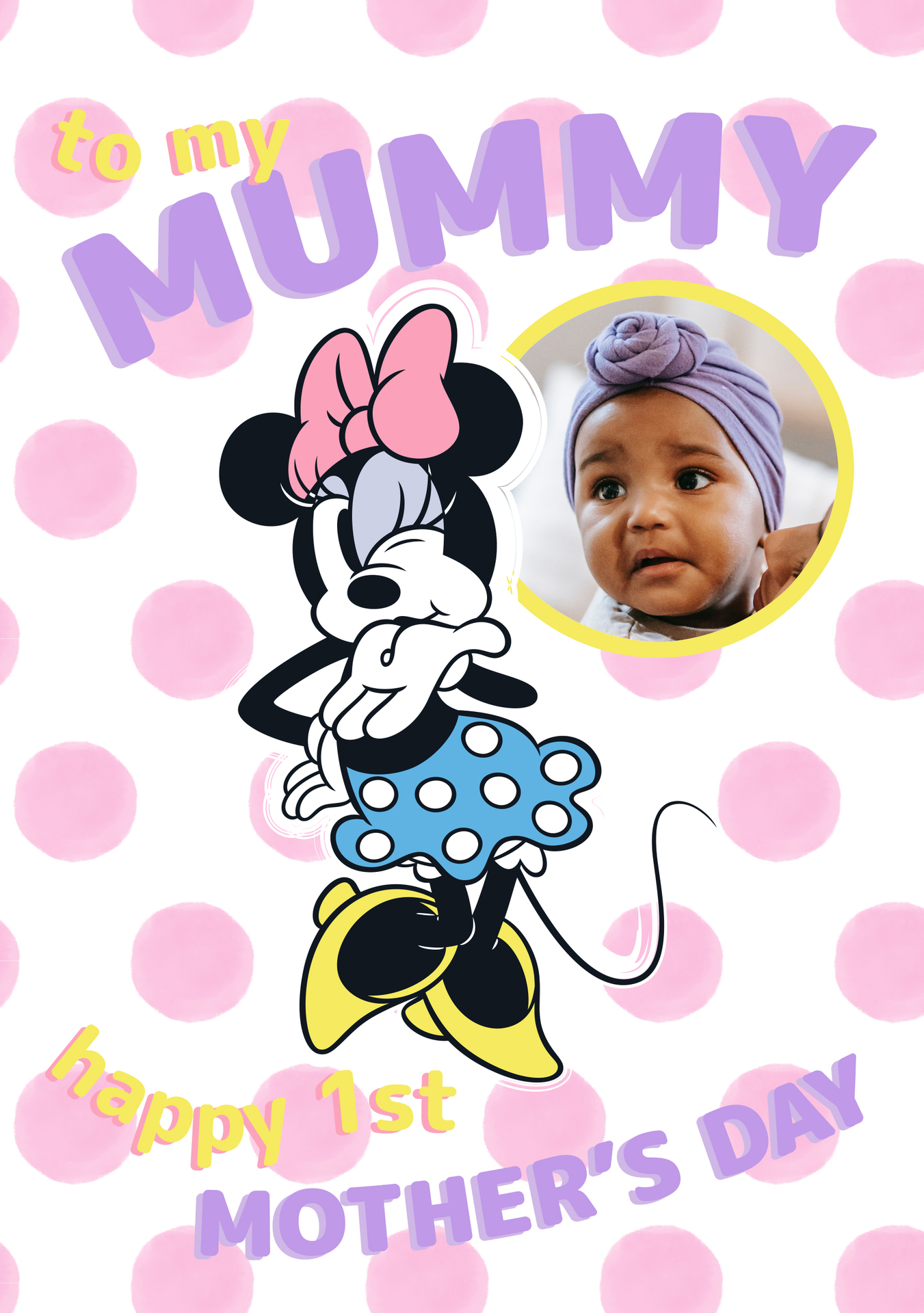 Disney Minnie Mouse Polka Dot 1st Mothers Day Card