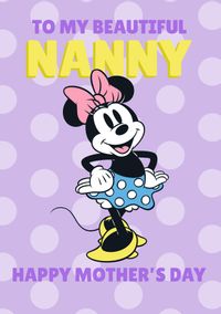 Disney Minnie Mouse Beautiful Nanny Mothers Day Card